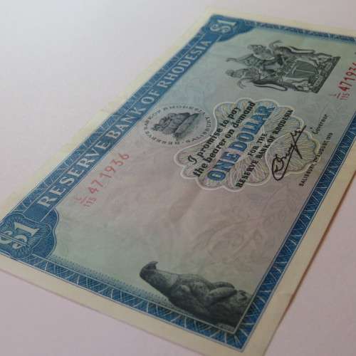 Reserve Bank of Rhodesia One Dollar 2 August 1979 EF