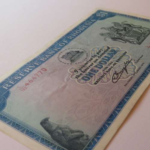 Reserve Bank of Rhodesia One Dollar 2 August 1979 AU-