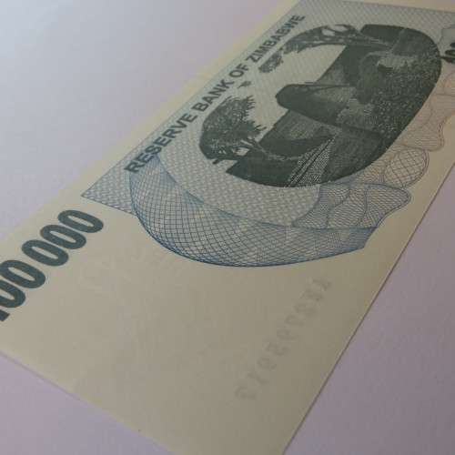 Zimbabwe Bearer cheque 1-8-2006 $100000 AW 2795917