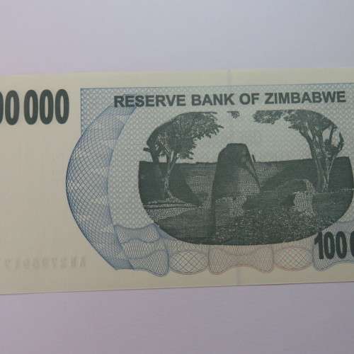 Zimbabwe Bearer cheque 1-8-2006 $100000 AW 2795917
