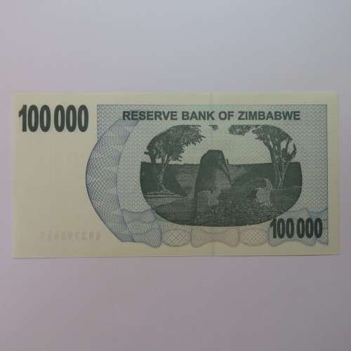 Zimbabwe Bearer cheque 1-8-2006 $100000 AW 2795917