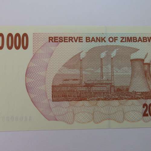 Zimbabwe Bearer cheque 1-7-2007 $200000 uncirculated AA 0803798 ZW 83