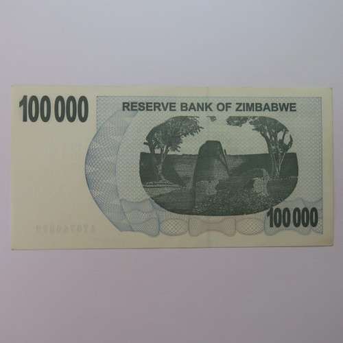 Zimbabwe Bearer cheque 1/8/2006 $100000 uncirculated AT5760379 ZW 82