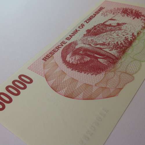 Zimbabwe Bearer cheque 1-3-2007 $50000 uncirculated AA 0602894