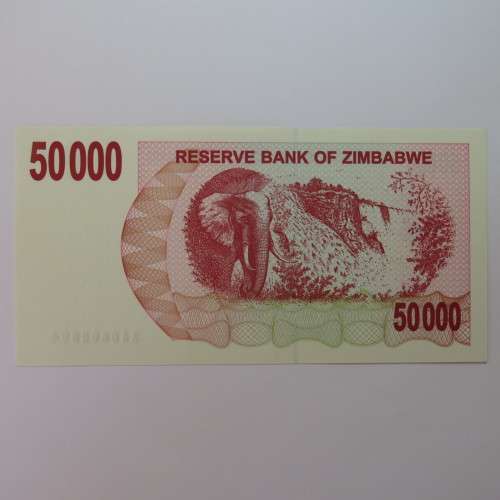 Zimbabwe Bearer cheque 1-3-2007 $50000 uncirculated AA 0602894