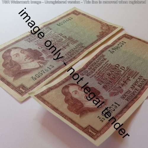 De Jongh Large and small R1 note replacement notes small tear in large - Note 212 and 233