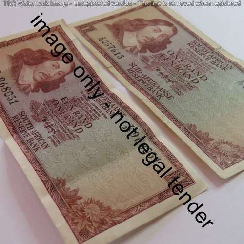 De Jongh Large and small R1 note replacement notes small tear in large - Note 212 and 233