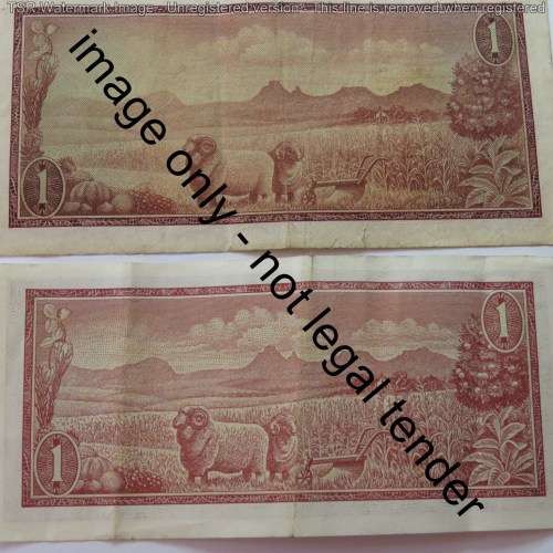 De Jongh Large and small R1 note replacement notes small tear in large - Note 212 and 233