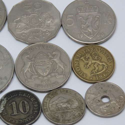 Lot of 10 different countries vintage coins