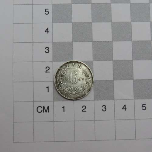 1897 ZAR Kruger sixpence - VF+/XF