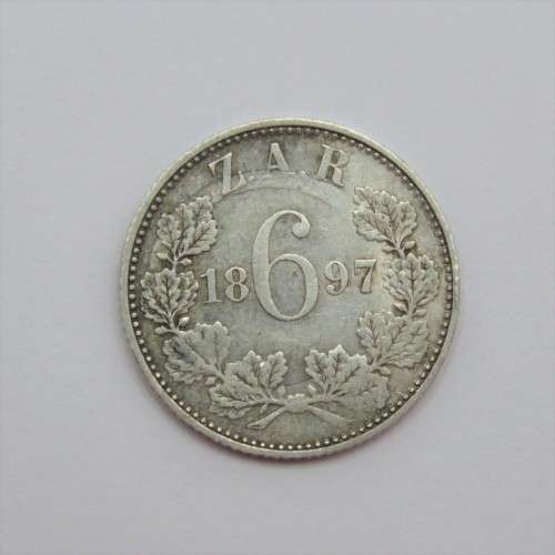 1897 ZAR Kruger sixpence - VF+/XF