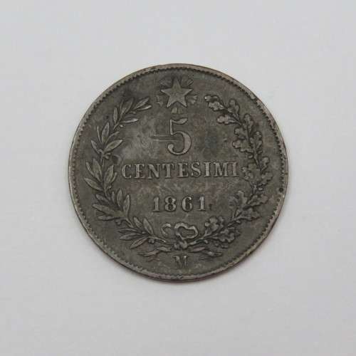 1861 M Italy 5 centesimi VF