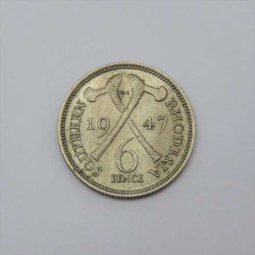 1947 Southern Rhodesia sixpence uncirculated
