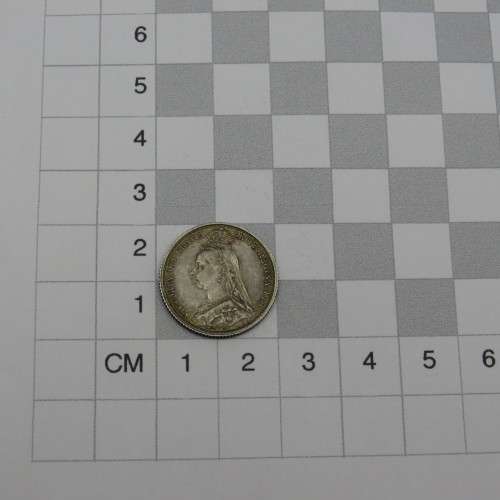 1887 Great Britain sixpence VF+/XF - JandB Below