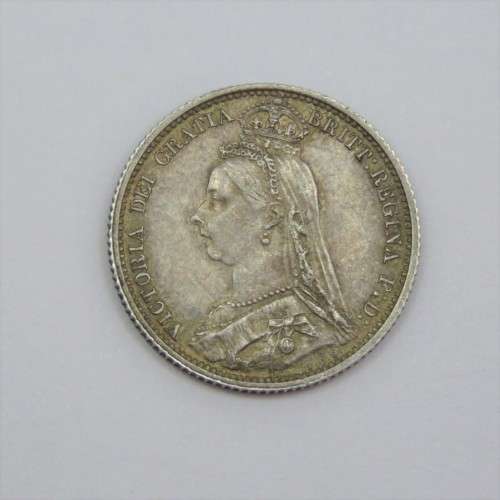 1887 Great Britain sixpence VF+/XF - JandB Below