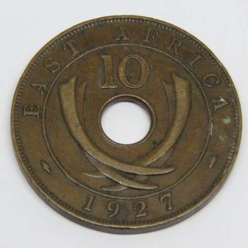 1927 East Africa ten cents VF+