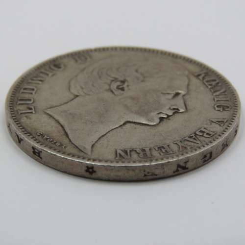 1869 German States Bavaria Vereinsthaler XF Ein Pfund Fein