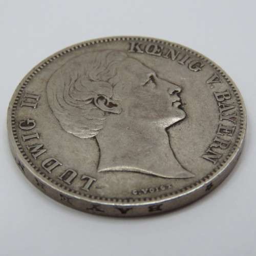 1869 German States Bavaria Vereinsthaler XF Ein Pfund Fein