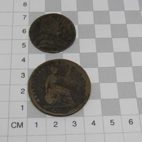 Lot of 8 old coins - Each one over 100 years old - Some from 1700's