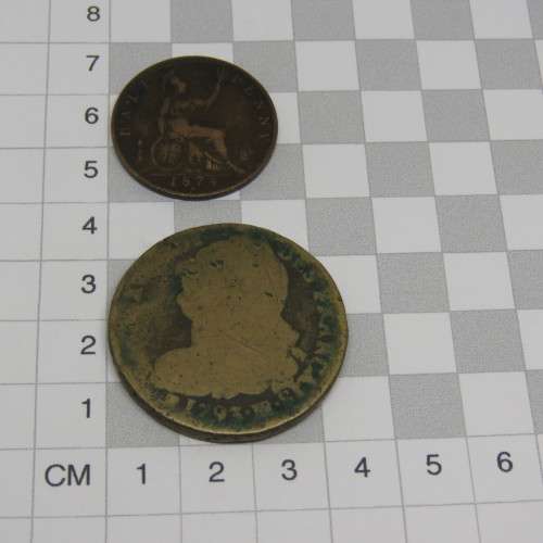 Lot of 8 old coins - Each one over 100 years old - Some from 1700's