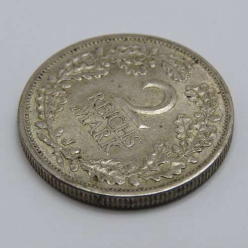 1927 J Germany Weimar Republic 2 Reichmark AU+ - Mint Lustre
