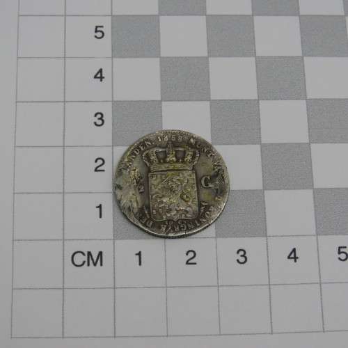 1858 Netherlands Willem 3 half gulden ex mount