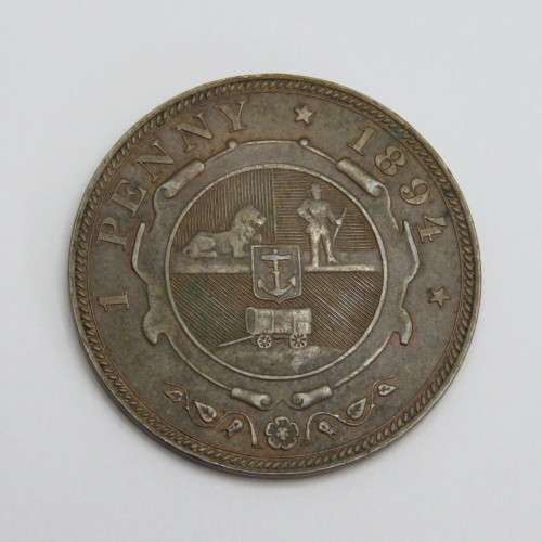 1894 South Africa ZAR Paul Kruger penny - XF+ or better not cleaned only 10769 minted