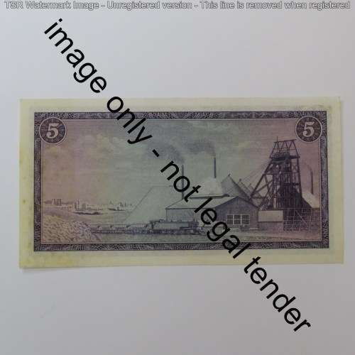 Rissik 2nd Issue R5 banknote Crisp uncirculated with some dark marks