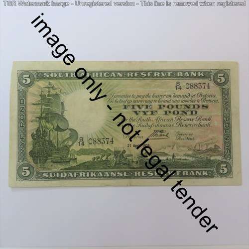 Postmus only issue 21 April 1938 Five pound banknote - Almost uncirculated
