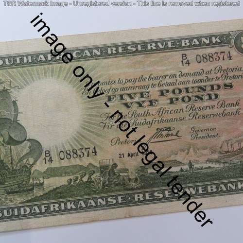 Postmus only issue 21 April 1938 Five pound banknote - Almost uncirculated