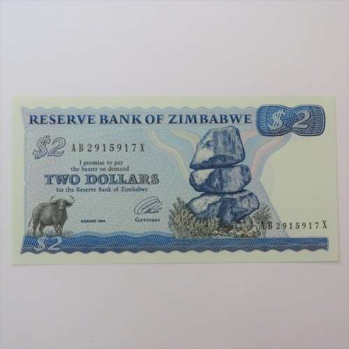 Zimbabwe 4th issue two dollars Harare 1994 - ZW13 - Uncirculated