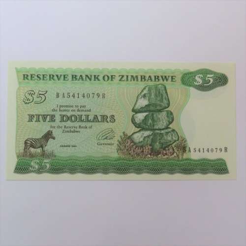 Zimbabwe 4th issue Five Dollars Harare 1994 uncirculated - ZW15