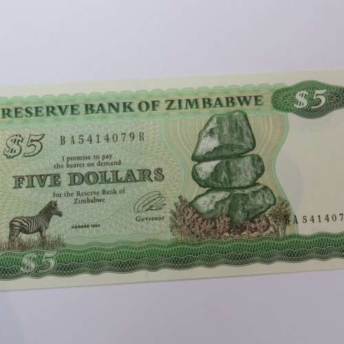 Zimbabwe 4th issue Five Dollars Harare 1994 uncirculated - ZW15