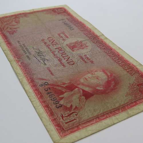Reserve Bank of Rhodesia One Pound G9 - 19 October 1964