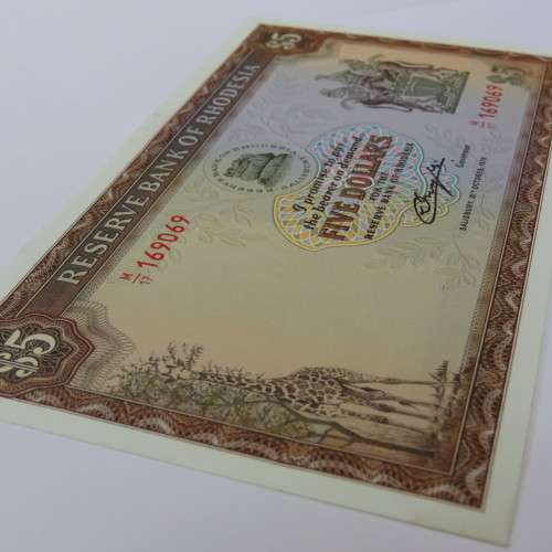 Reserve Bank of Rhodesia Five Dollars 20 October 1978 - Choice uncirculated