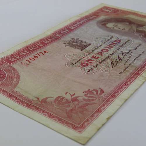 Reserve Bank of Rhodesia One Pound 1 September 1967 VF