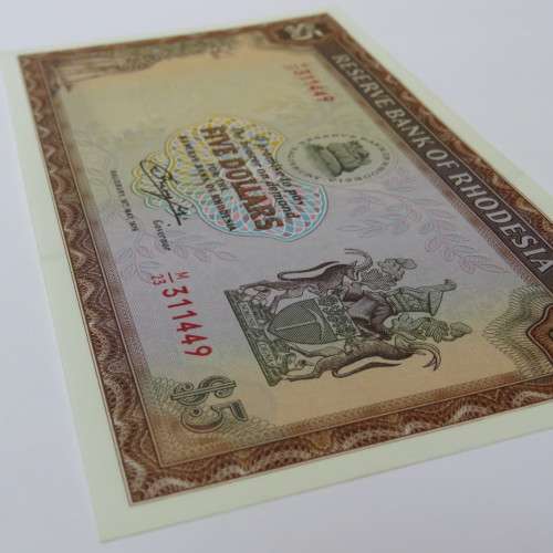 Reserve Bank of Rhodesia Five Dollars 15 May 1979 Crisp Uncirculated