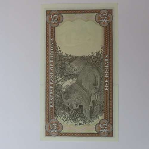 Reserve Bank of Rhodesia Five Dollars 20 October 1978 - Crisp Uncirculated