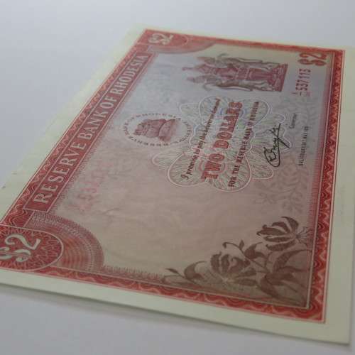 Reserve Bank of Rhodesia Two Dollars 24 May 1979 - Uncirculated - Very light crease