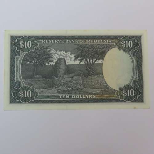 Reserve Bank of Rhodesia Ten Dollars 15 September 1975 Crisp uncirculated
