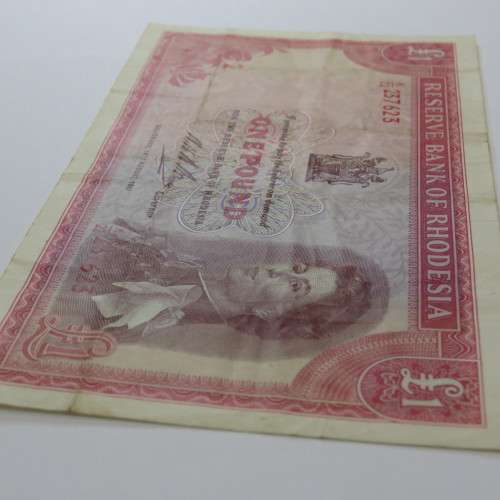 Reserve Bank of Rhodesia One Pound Salisbury 18 August 1967 VF+