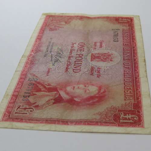 Reserve Bank of Rhodesia One Pound G12 Salisbury 9 November 1964 - VF