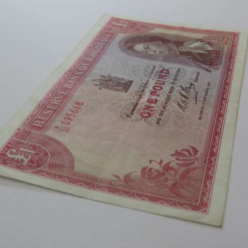 Reserve Bank of Rhodesia One Pound K25 1 sept 1967 - a EF