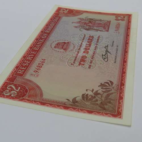 Reserve Bank of Rhodesia Two dollars 5 August 1977 uncirculated