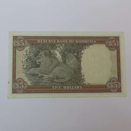 Reserve Bank of Rhodesia Five Dollars 20 October 1978 - Uncirculated