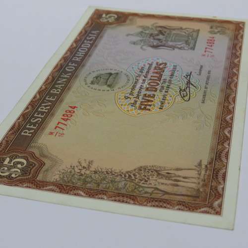 Reserve Bank of Rhodesia Five Dollars 20 October 1978 - Uncirculated