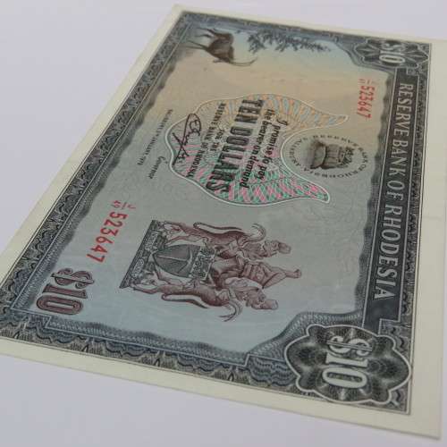 Reserve Bank of Rhodesia Ten Dollars 2 January 1979 AU