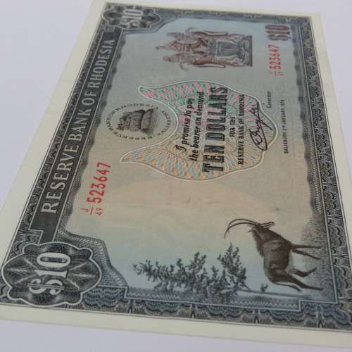 Reserve Bank of Rhodesia Ten Dollars 2 January 1979 AU