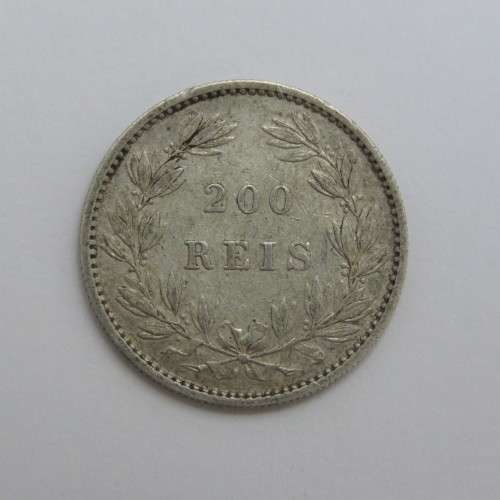 1887 Portugal silver 200 Reis XF