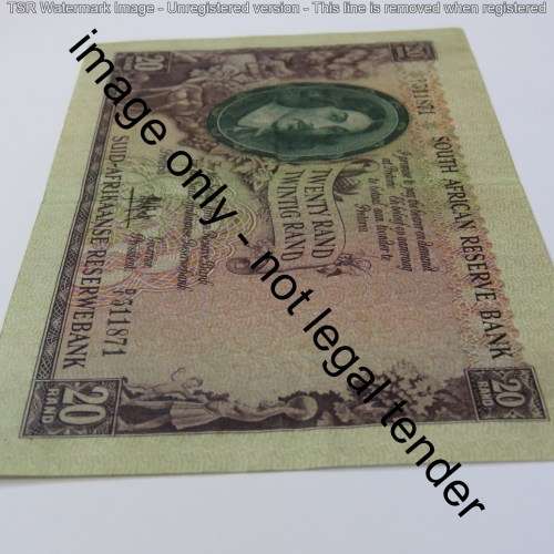 MH de Kock 4th issue R20 banknote EF with fold creases